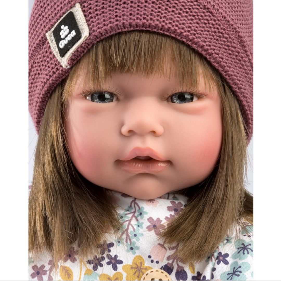 Голяма Кукла Boutique Sarai, брюнетка с рокля на цветя, 46см