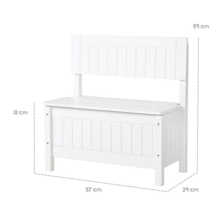 Детска пейка-ракла за съхранение Roba White