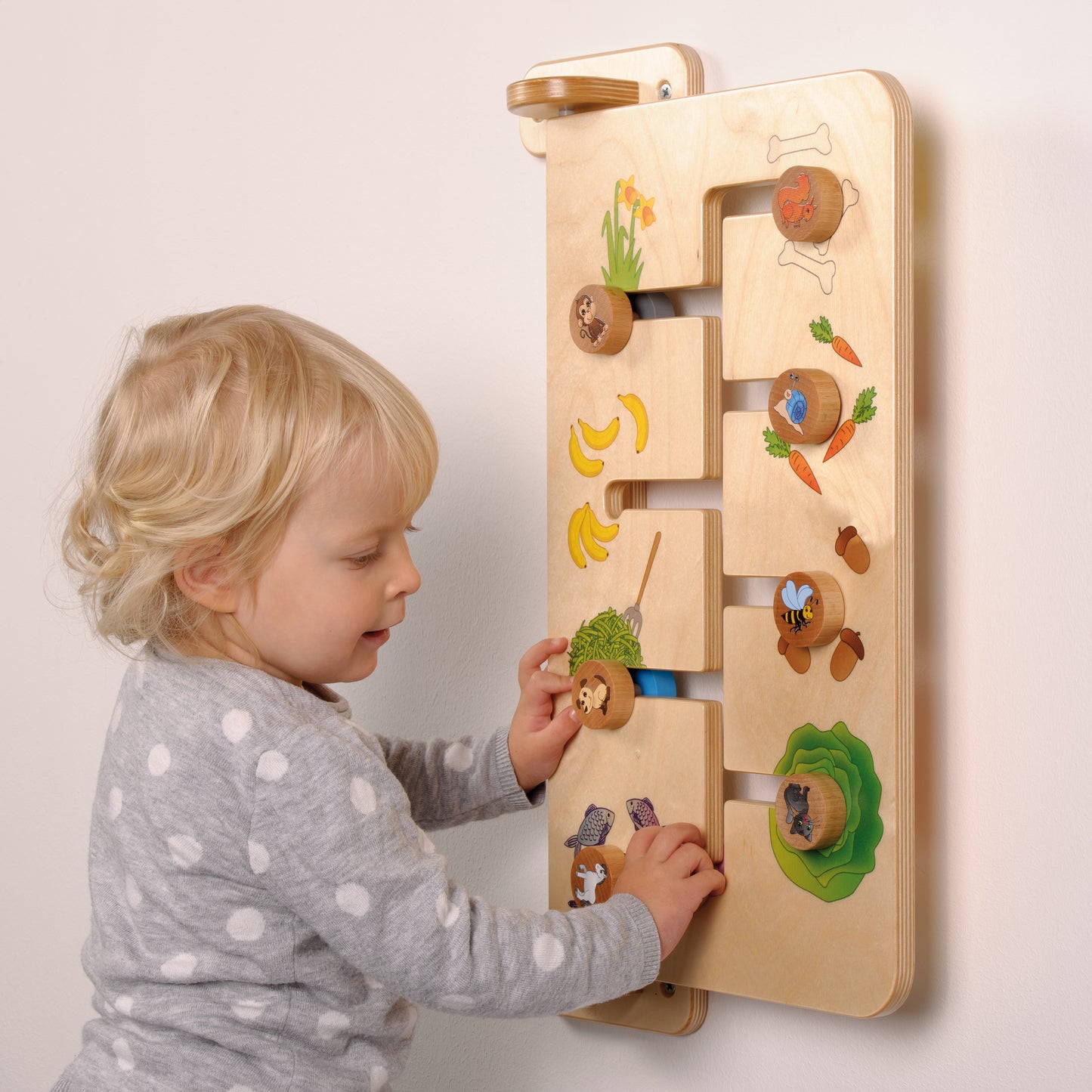 Дървена Активна Игра За Стена - Бизиборд - Животни