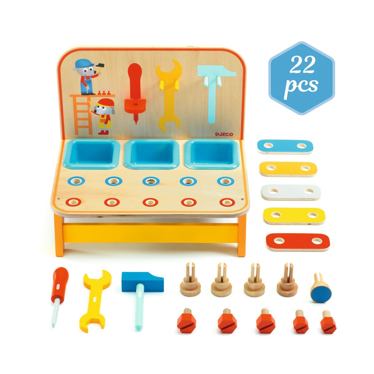 Дървена играчка за ролеви игри, Маса с инструменти