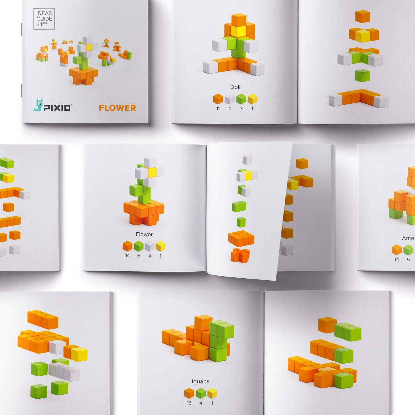 Магнитен конструктор Цвете, 24 блокчета, 5 цвята