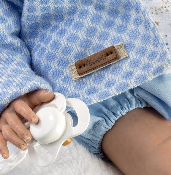 Голяма Кукла Reborn Gonzalo, с риза, чорапки и якенце, 42 см