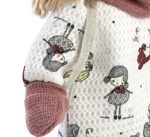 Красиви Кукли Reborn Berta, руси косички, рокля с принт на кукли и трико, 36 см