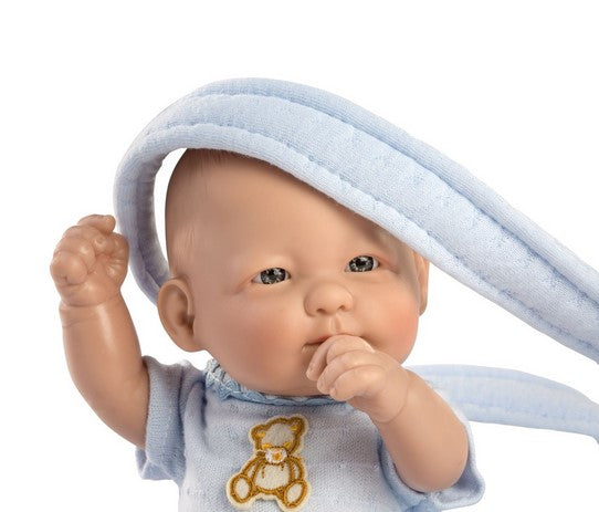 Малка Реалистична Кукла Bruno, Новородено, с дрешки и чанта, 25 см