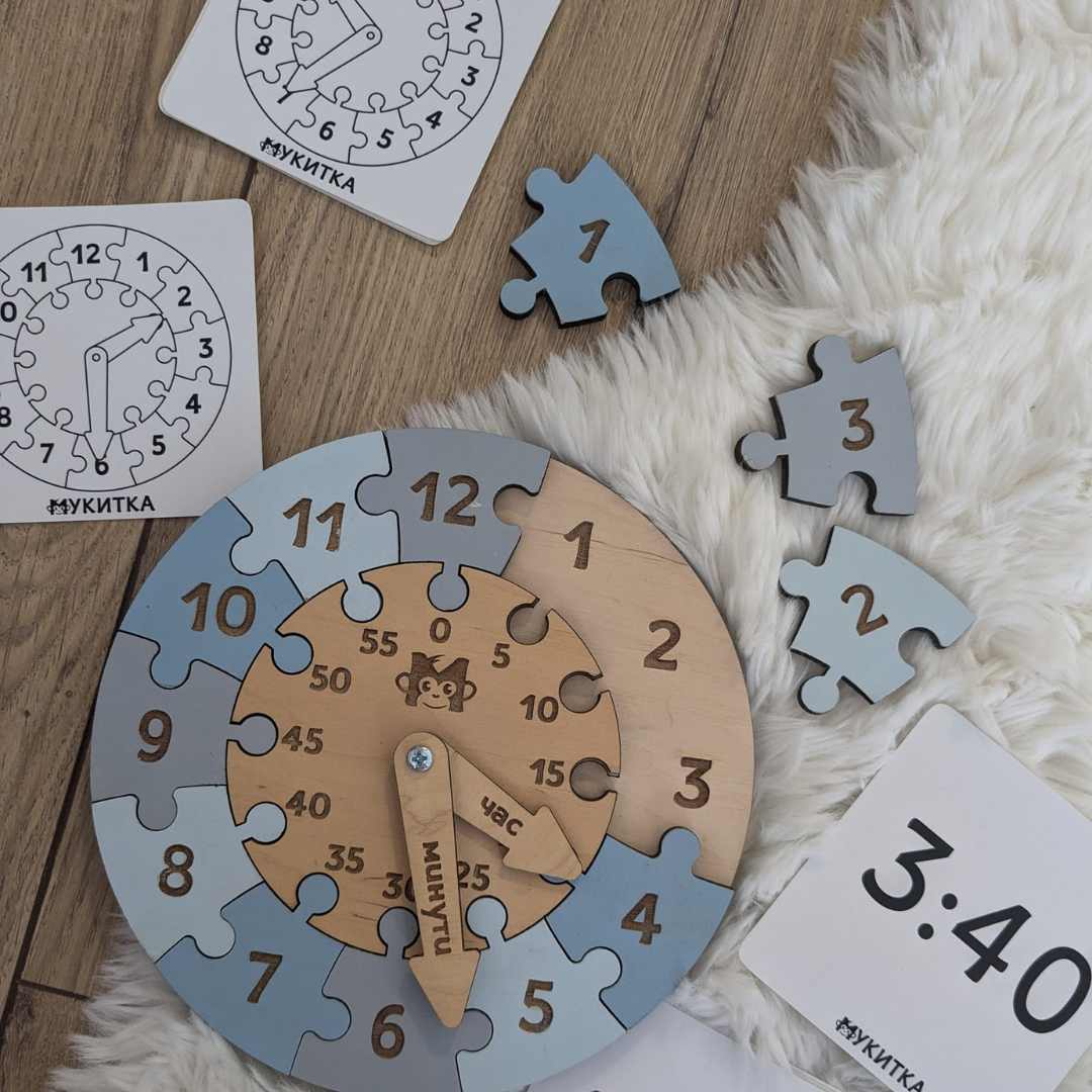 Дървен Пъзел - Часовник
