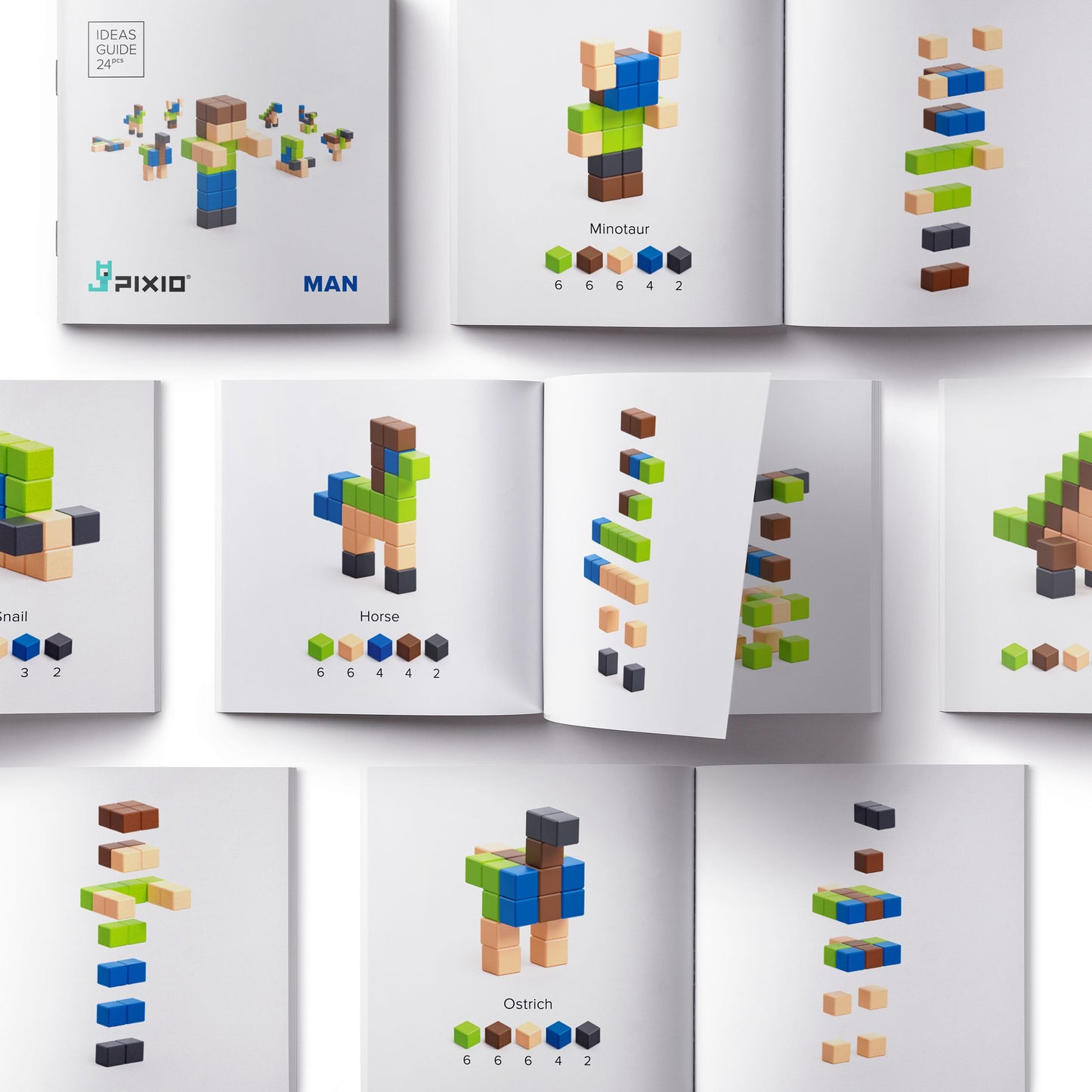 Магнитен конструктор Човек, 24 блокчета, 5 цвята