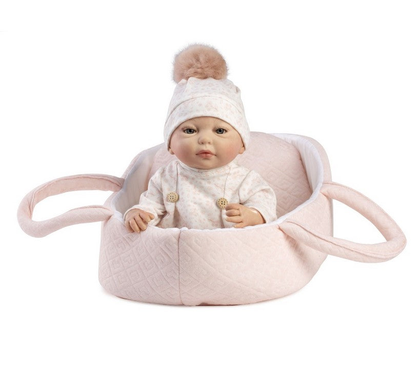 Красиви Кукли Reborn Silvia, с розова рокля и кошара, 38 см