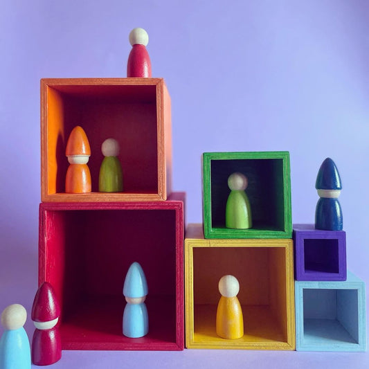 Валдорф Играчка Комплект Кутии “Цветовете На Дъгата”