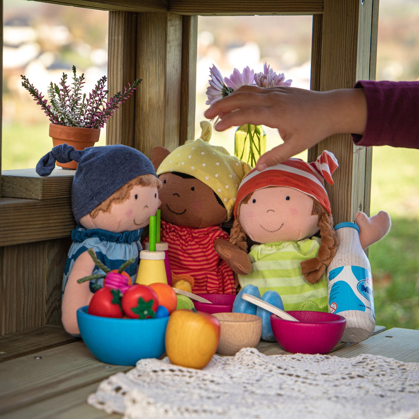 Дървена Детска Къща За Кукли - За Игра На Открито