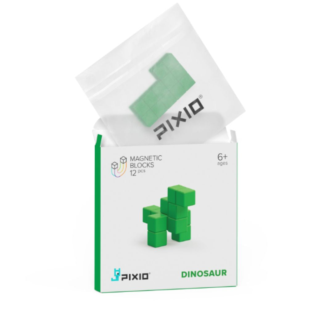 Магнитен конструктор Green Dinosaur, 12 блокчета