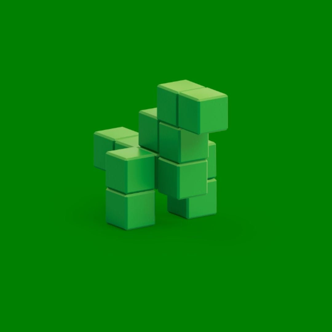 Магнитен конструктор Green Dinosaur, 12 блокчета