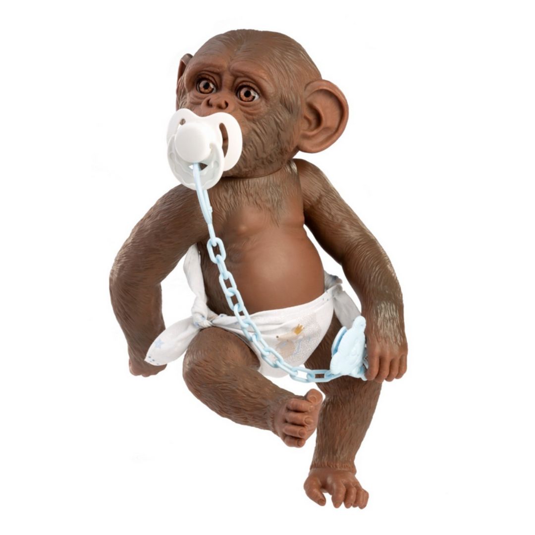 Zoo Reborn, маймунка бебе, бели и сини бикини, 32см