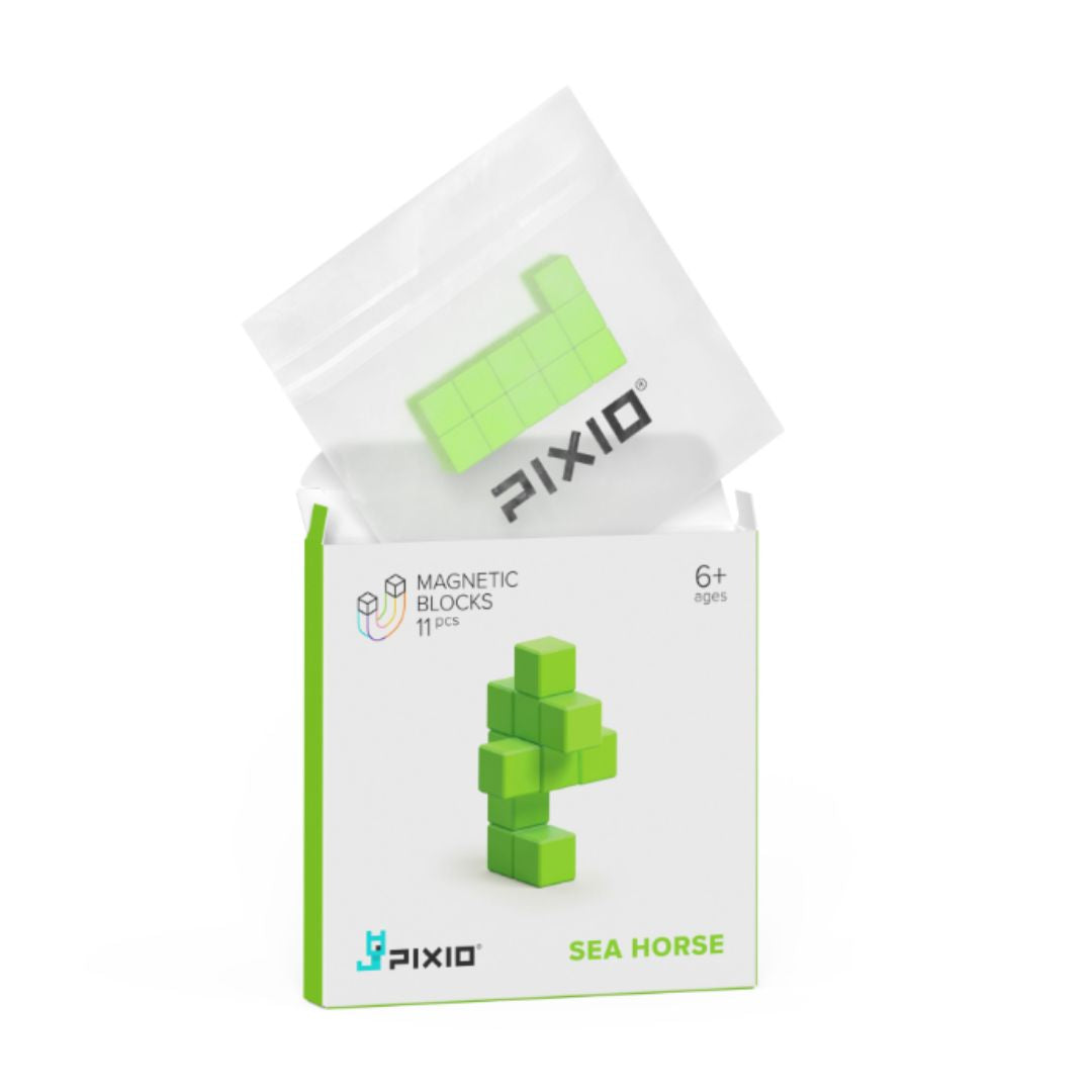 Магнитен конструктор Light Green Sea Horse, 11 блокчета