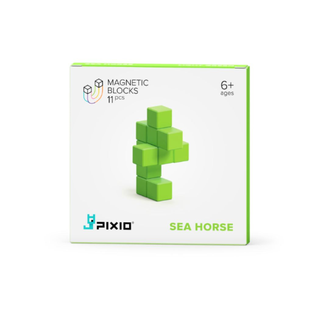 Магнитен конструктор Light Green Sea Horse, 11 блокчета