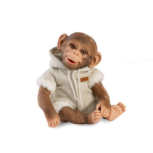 Zoo Reborn, маймунка бебе, сива пижама с косъм, 32см