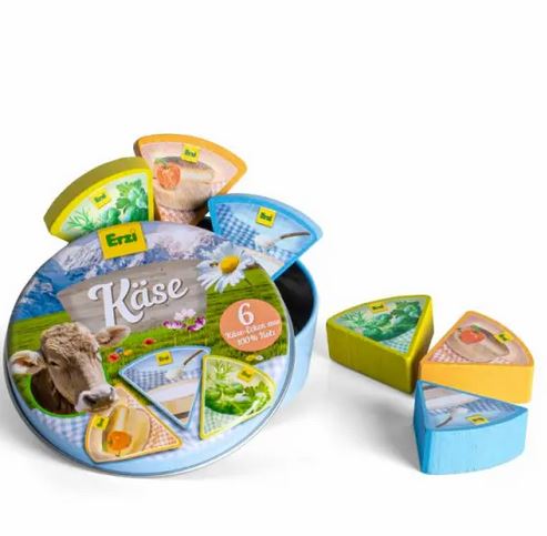 Дървен Комплект За Игра Хранителни Продукти - Резени За Сирене