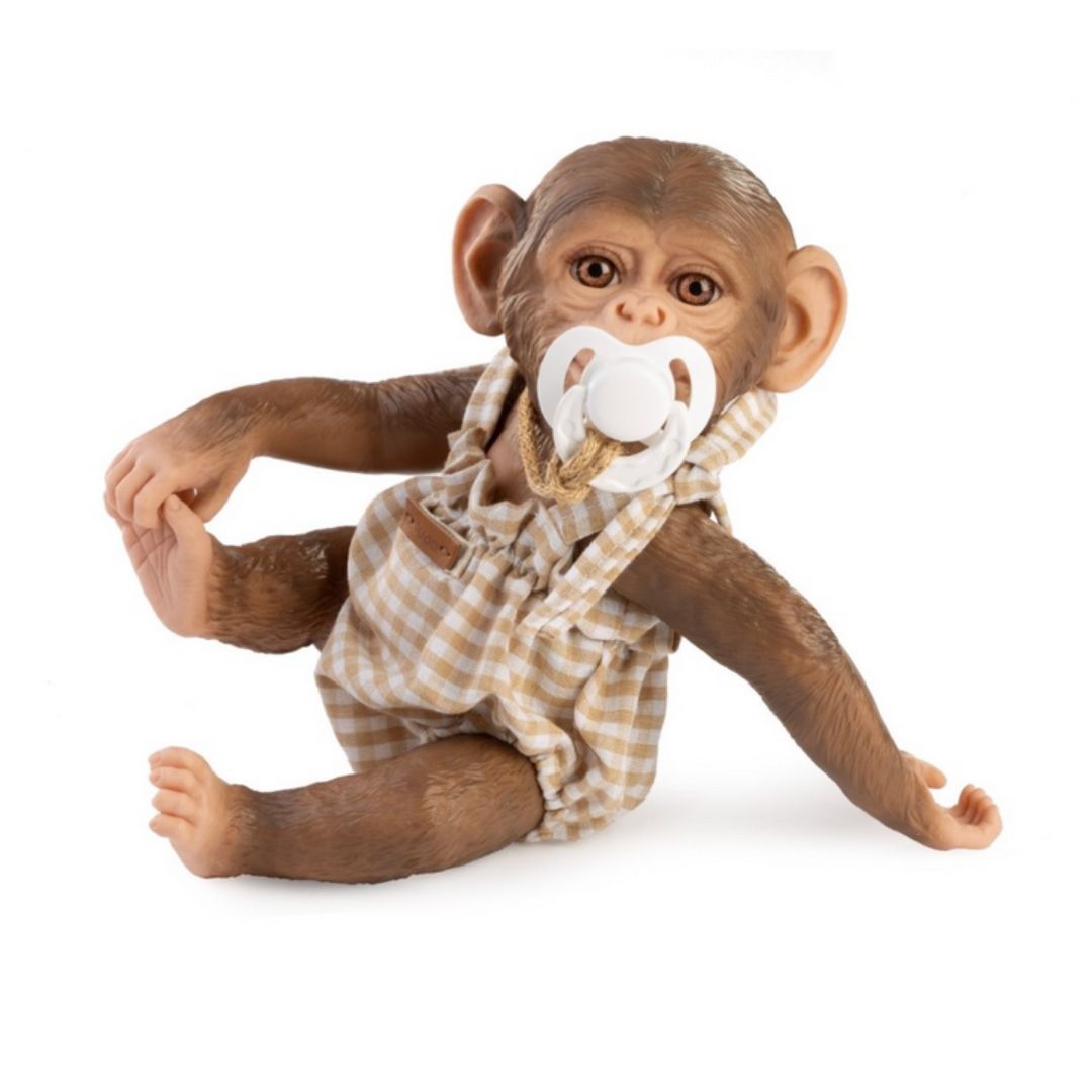 Zoo Reborn, маймунка бебе, гащеризон на каре, 32 см