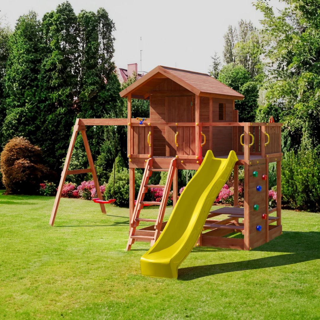 Детска Площадка С Пързалка и 2 Люлки 08210 Moonlight