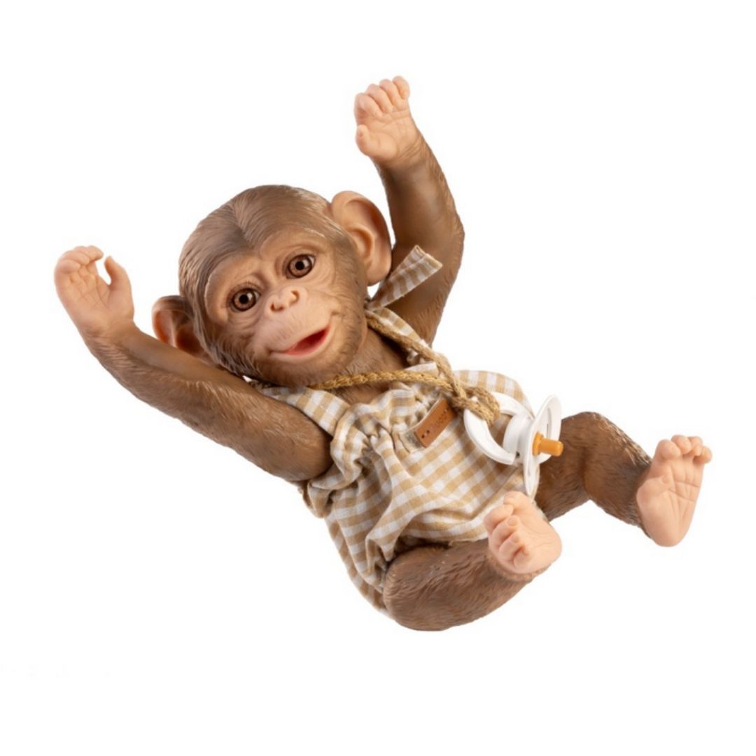 Zoo Reborn, маймунка бебе, гащеризон на каре, 32 см