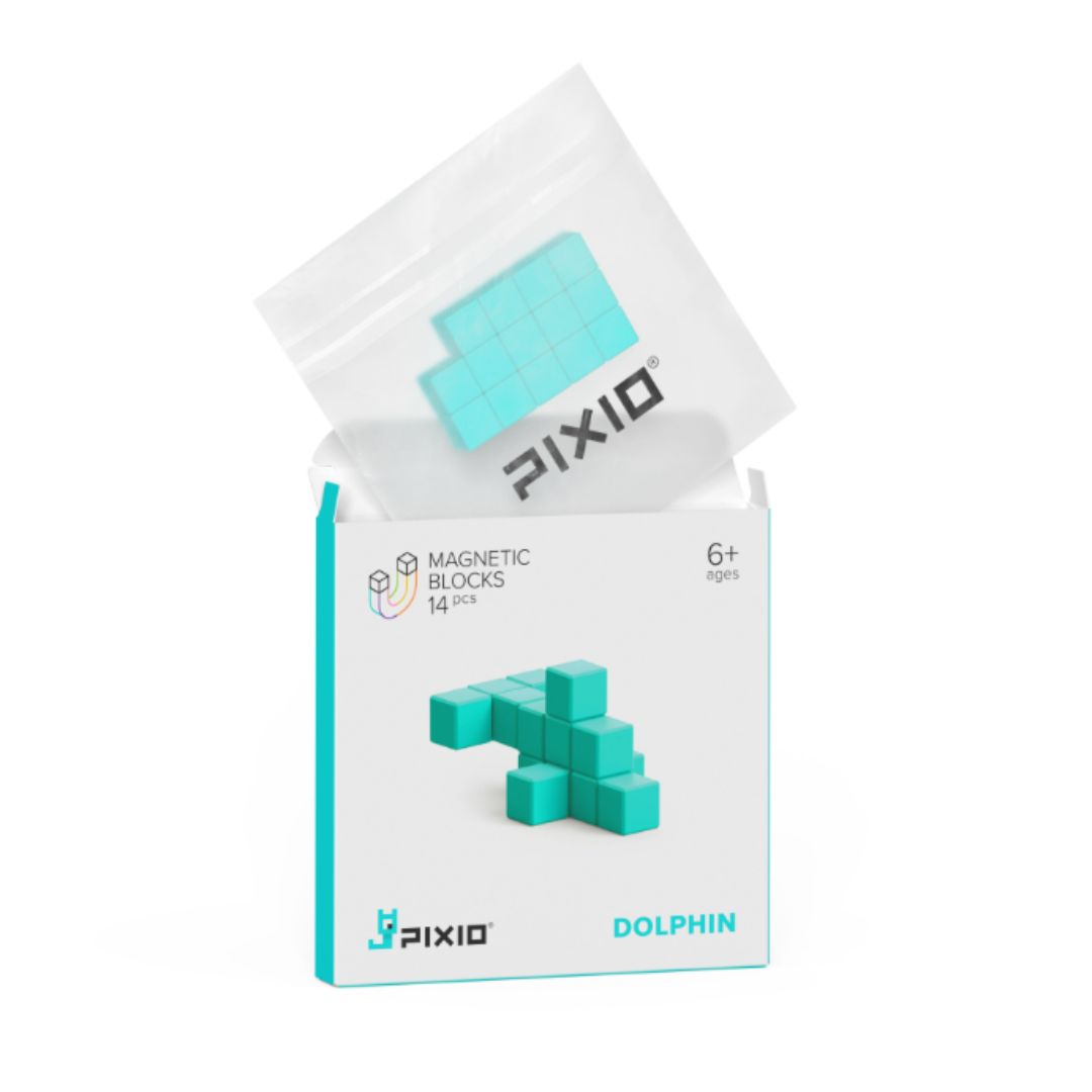 Магнитен конструктор Turquoise Dolphin, 14 блокчета