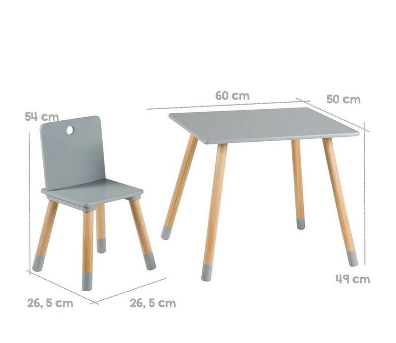 Детска маса със столчета White/Grey