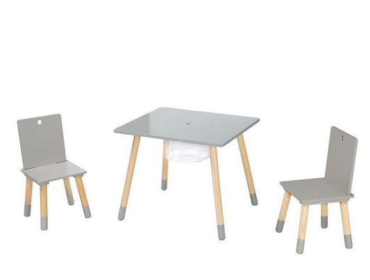 Детска маса със столчета, с мрежа за съхранение