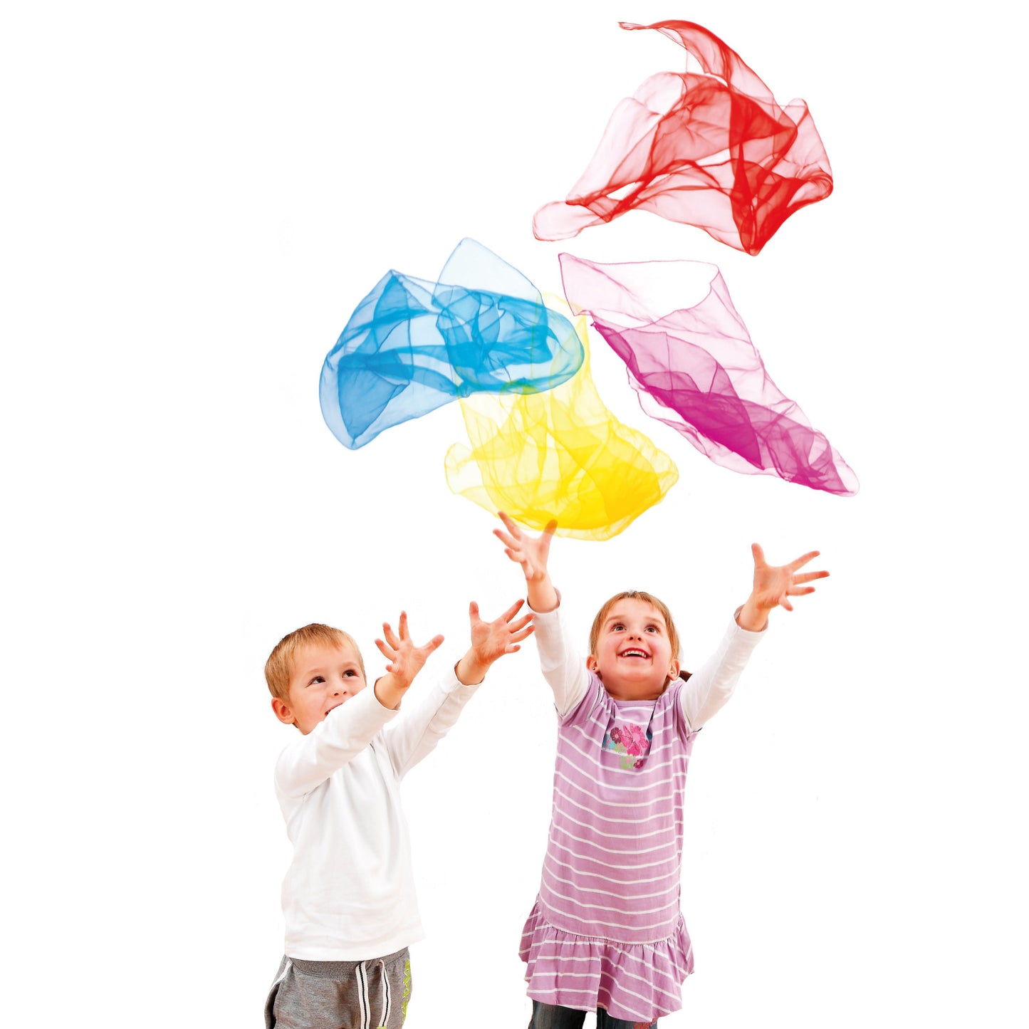 цветни шифонени шалчета за игра