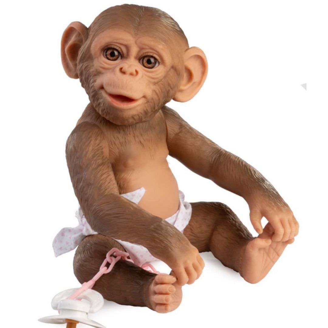 Zoo Reborn, маймунка бебе, розови бикини, 32см