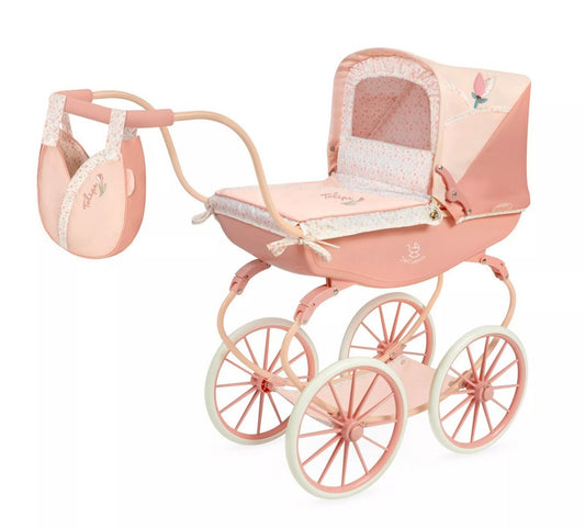 Класическа количка за кукли с кош Tulipe - 68 см