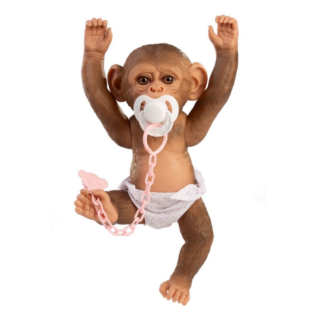 Zoo Reborn, маймунка бебе, розови бикини, 32см
