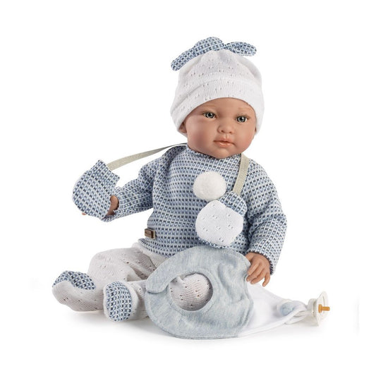 Кукла Бебе, Като Исинска, Thiago, с панталон и вълнен пуловер, 42 см