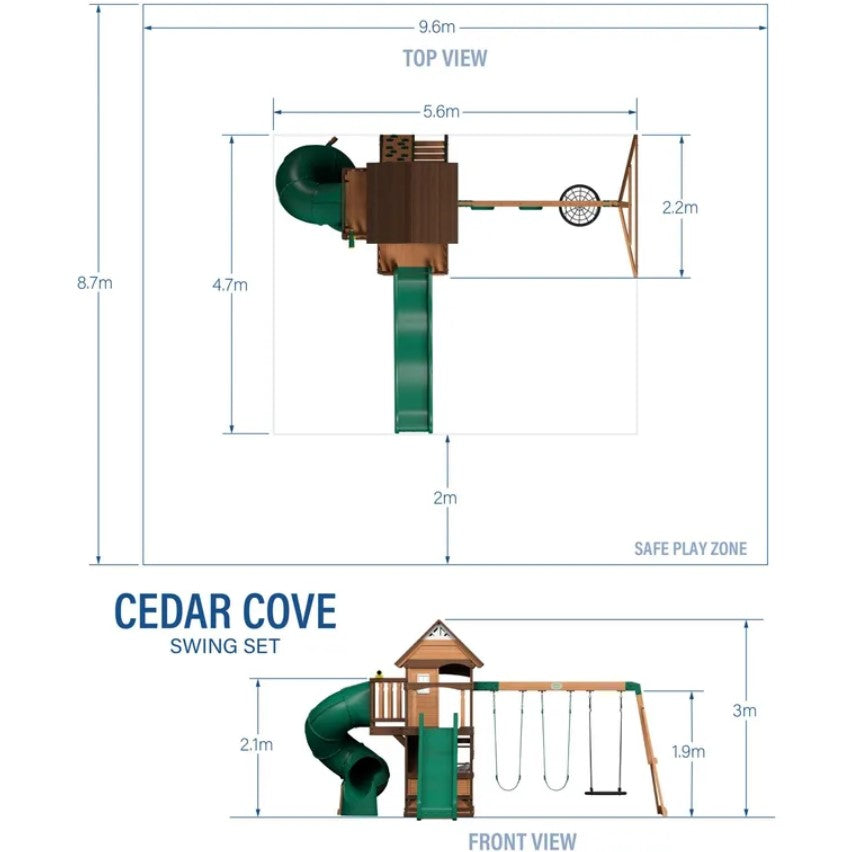 Детски Център, Площадка за игра с 2 пързалки и кула, Cedar Cove