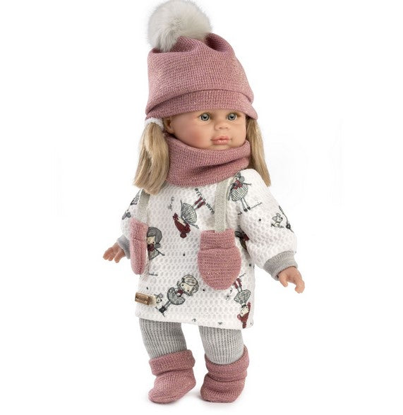 Красиви Кукли Reborn Berta, руси косички, рокля с принт на кукли и трико, 36 см