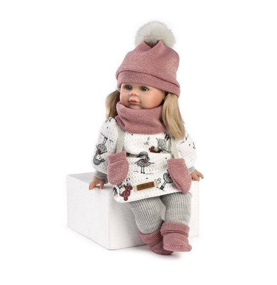 Красиви Кукли Reborn Berta, руси косички, рокля с принт на кукли и трико, 36 см