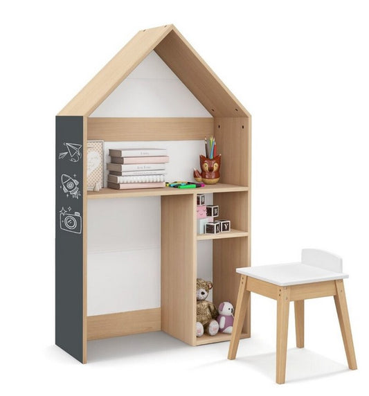 Комплект маса и стол във формата на къщичка