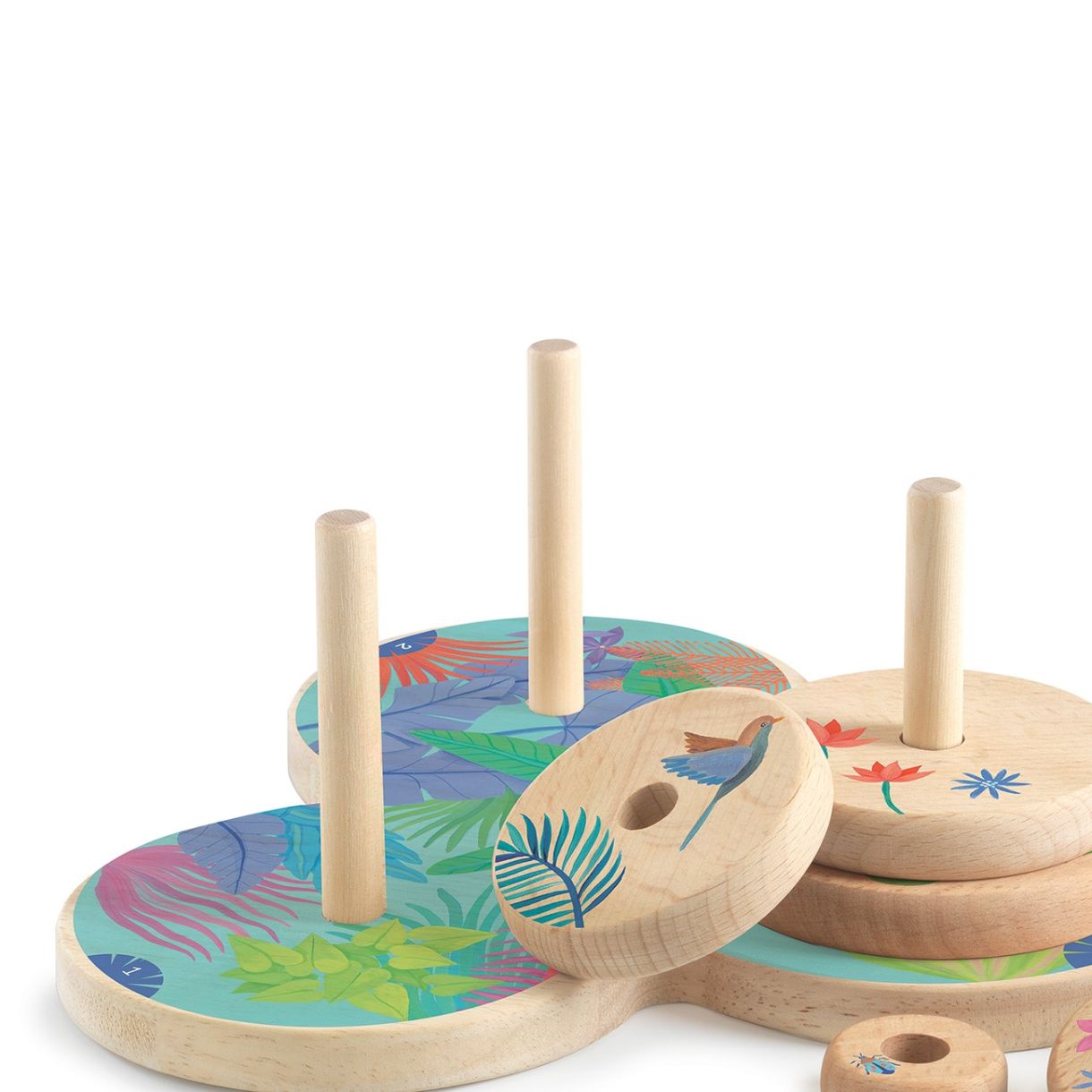 Дървена логическа игра "Кулите на Ханой"