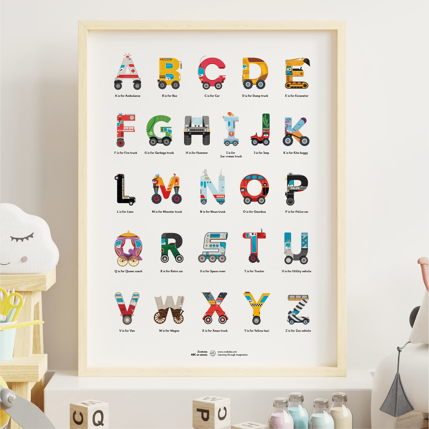 Плакат ABC on Wheels 30х40