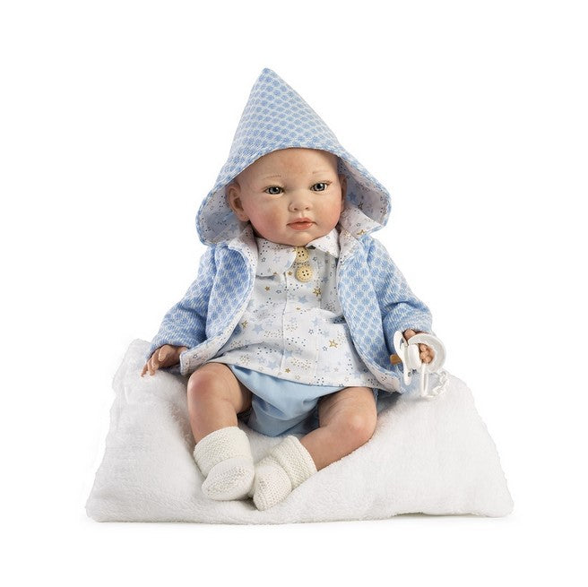 Голяма Кукла Reborn Gonzalo, с риза, чорапки и якенце, 42 см
