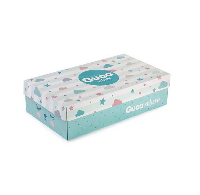 Голяма Кукла Reborn Marina, с естествена коса, с рокличка и плетено яке, 42 см