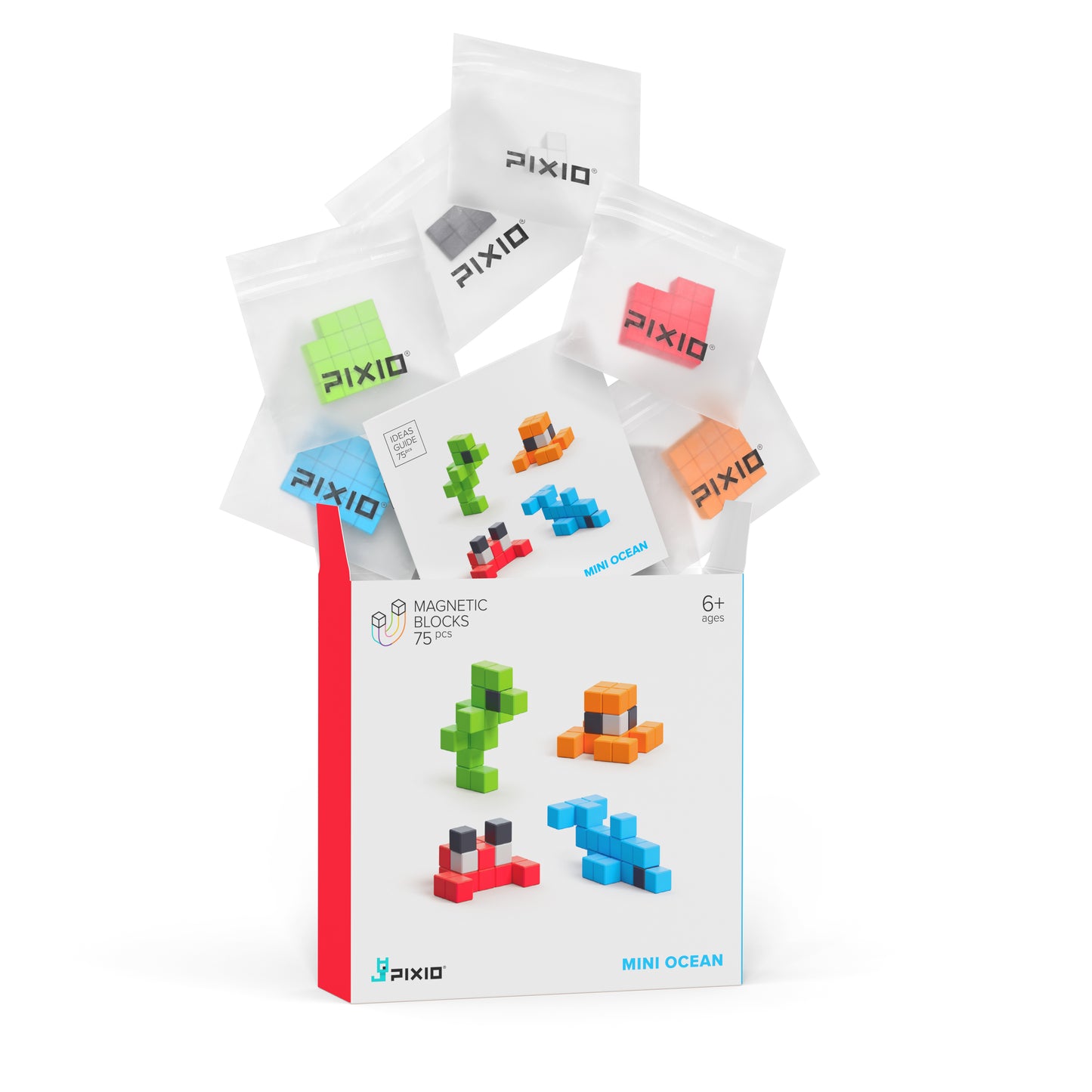 Магнитен конструктор Океан, 75 блокчета, 6 цвята