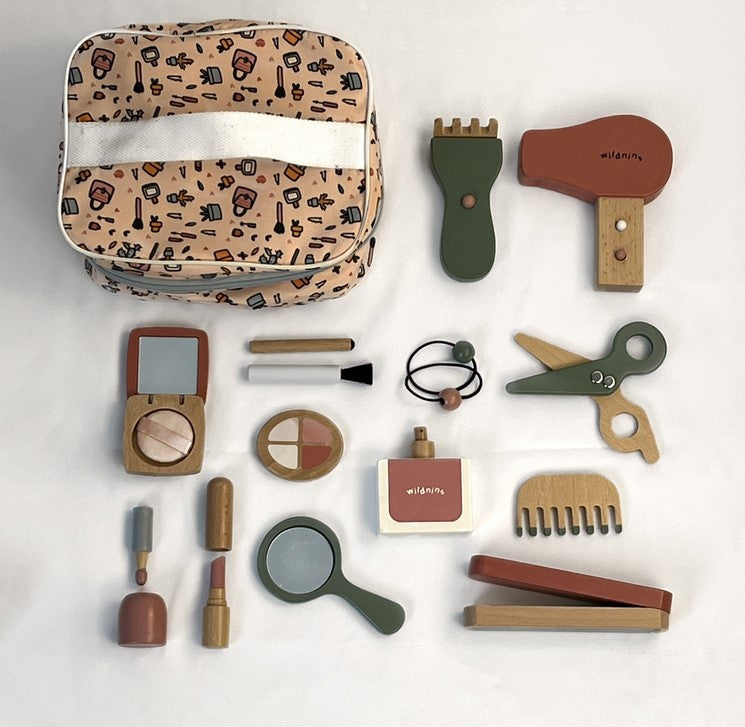 Детски дървен комплект за фризьор и грим SUPERSTAR KIT