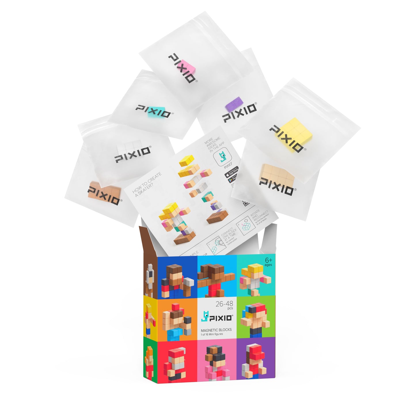 Магнитен конструктор Мини фигури Surprise series, 26-48 блокчета