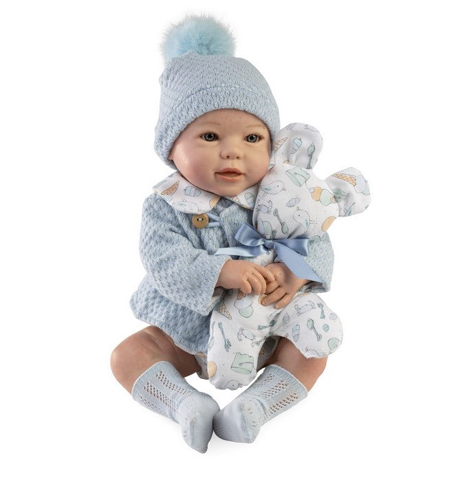 Голяма Кукла Reborn Iker, със сладоледена дрешка и яке, 46 см