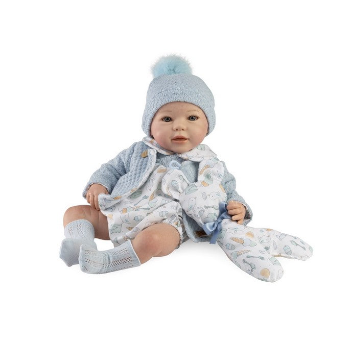 Голяма Кукла Reborn Iker, със сладоледена дрешка и яке, 46 см