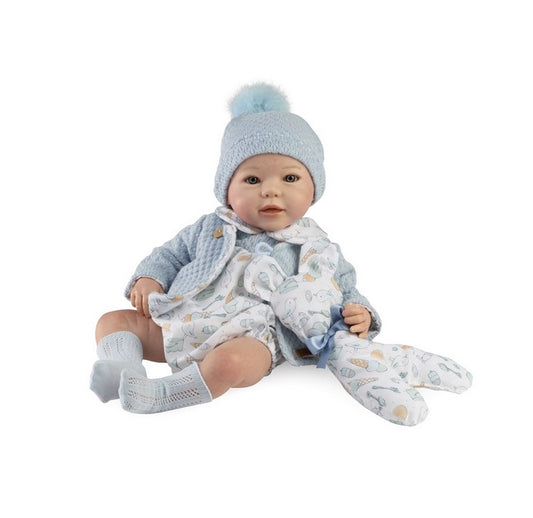 Голяма Кукла Reborn Iker, със сладоледена дрешка и яке, 46 см