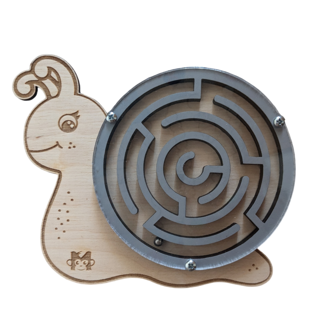 Дървена Игра С Лабиринт Охлювче