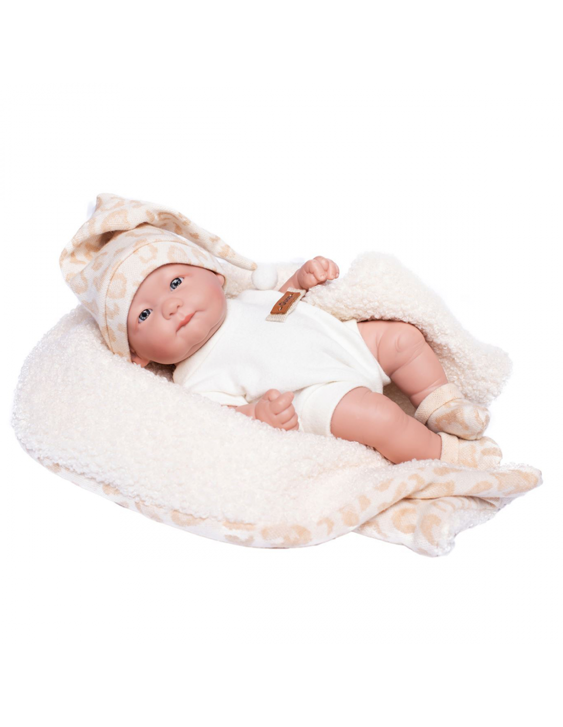 Малка Реалистична Кукла Amy, Новородено, гащеризон и одеяло, 25 см