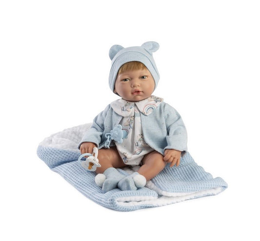 Красиви Кукли Reborn Rober, с естествена кестенява коса, яке и аксесоари, 38 см