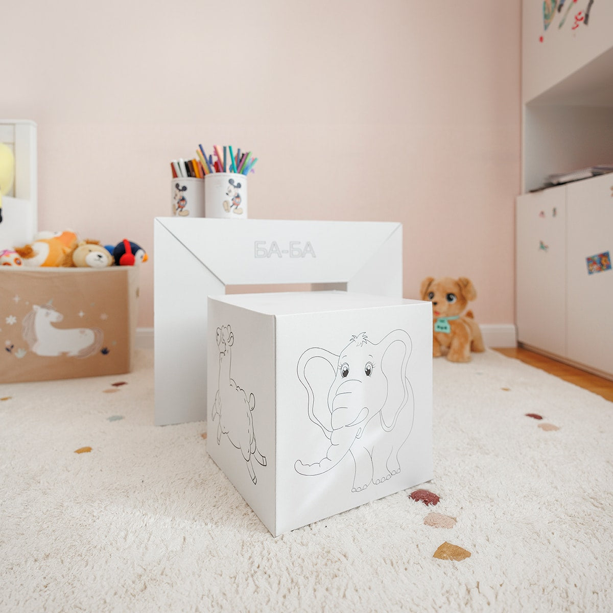 Кубче–Стол за Оцветяване с Картинки